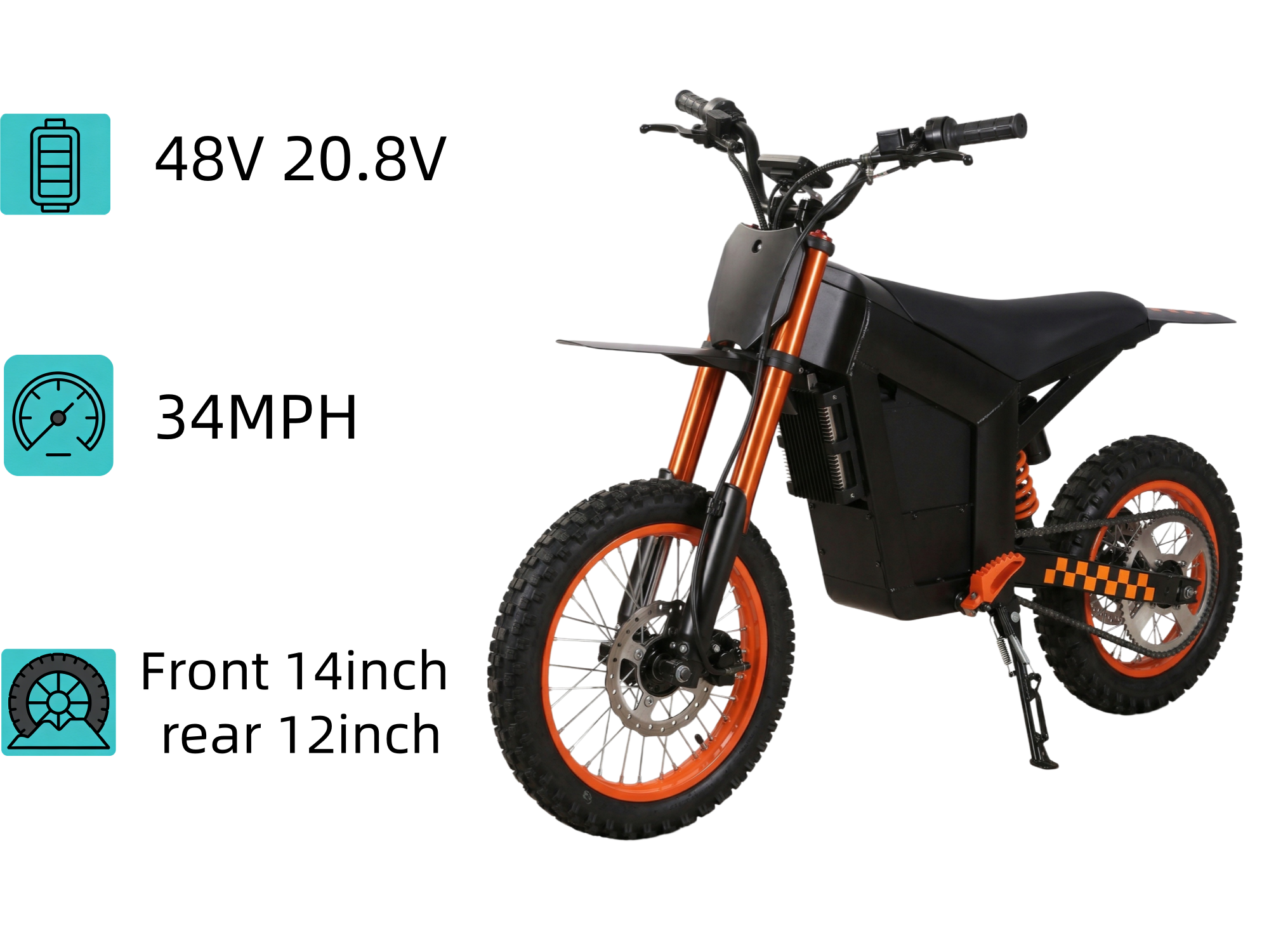 M01 Moto électrique tout-terrain 2000 W avec double suspension