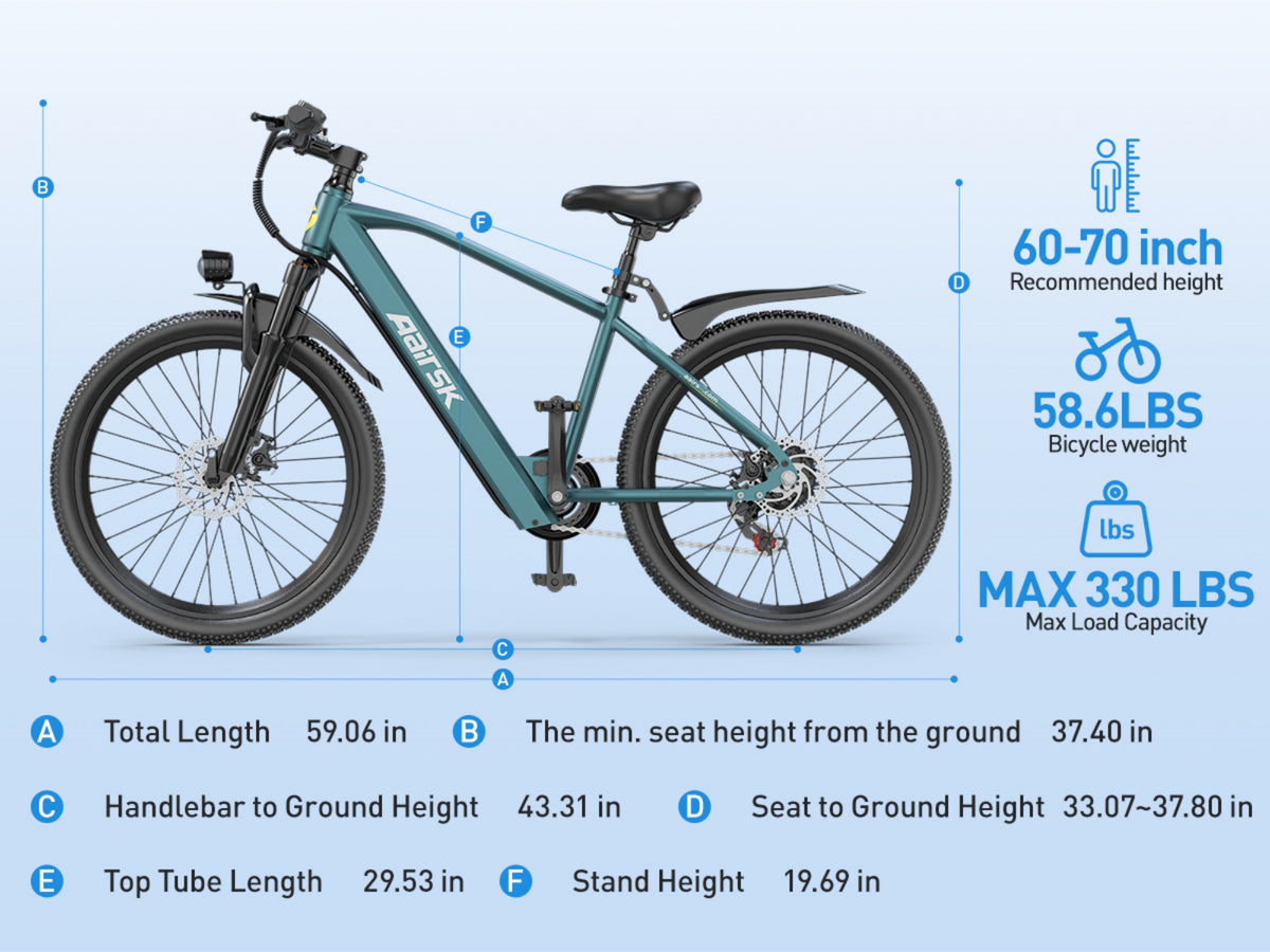 Vélo électrique GT300 24 pouces | 400 W | 36 V 10 Ah | Shimano 7 vitesses