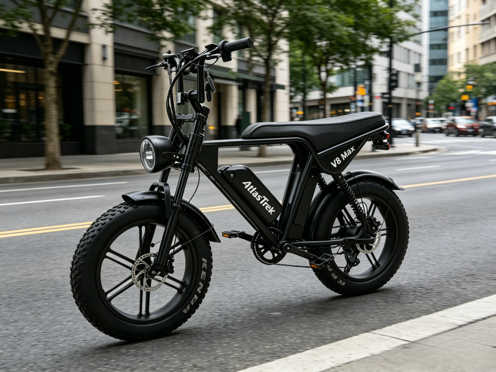 V8 Max | 250W | 48V 15Ah|50-60 Miles | 45° Climb|5-6h Charge|20*4.0
