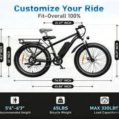 EB26 | 1000W | 48V 15Ah | 28.6 MPH | Iron Frame