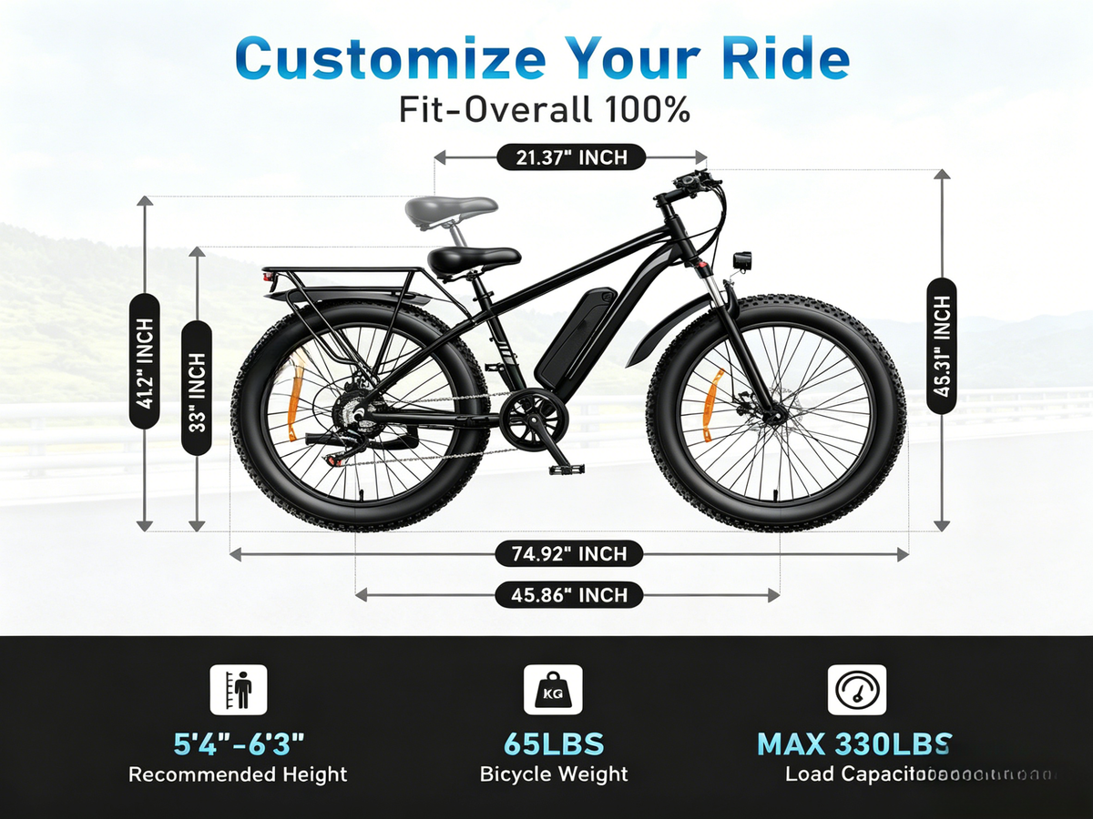 EB26 | 1000W | 48V 15Ah | 28.6 MPH | Iron Frame