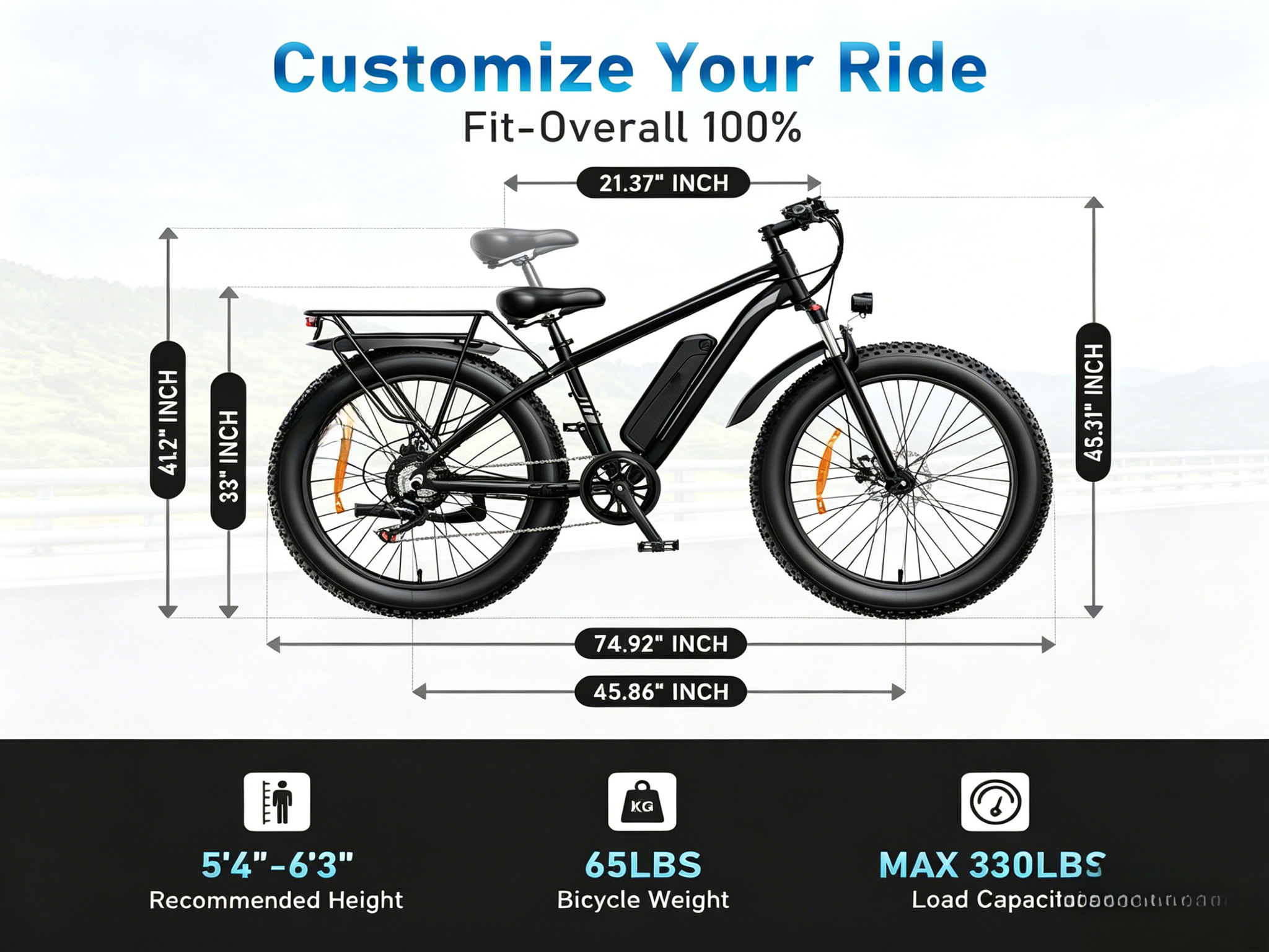 EB26 | 1000W | 48V 15Ah | 28.6 MPH | Iron Frame