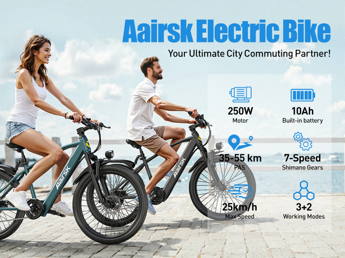 Vélo électrique GT300 24 pouces | 400 W | 36 V 10 Ah | Shimano 7 vitesses