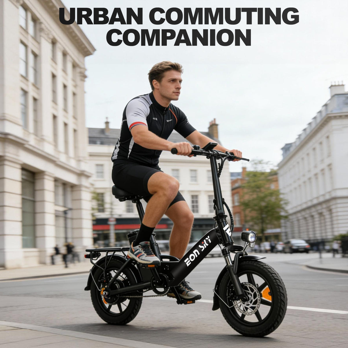 E14 white/black | 36V 10.4Ah | 25-35KM | 14*2.5 inch | 20.8KG | Front and rear disc brakes | Front shock absorber