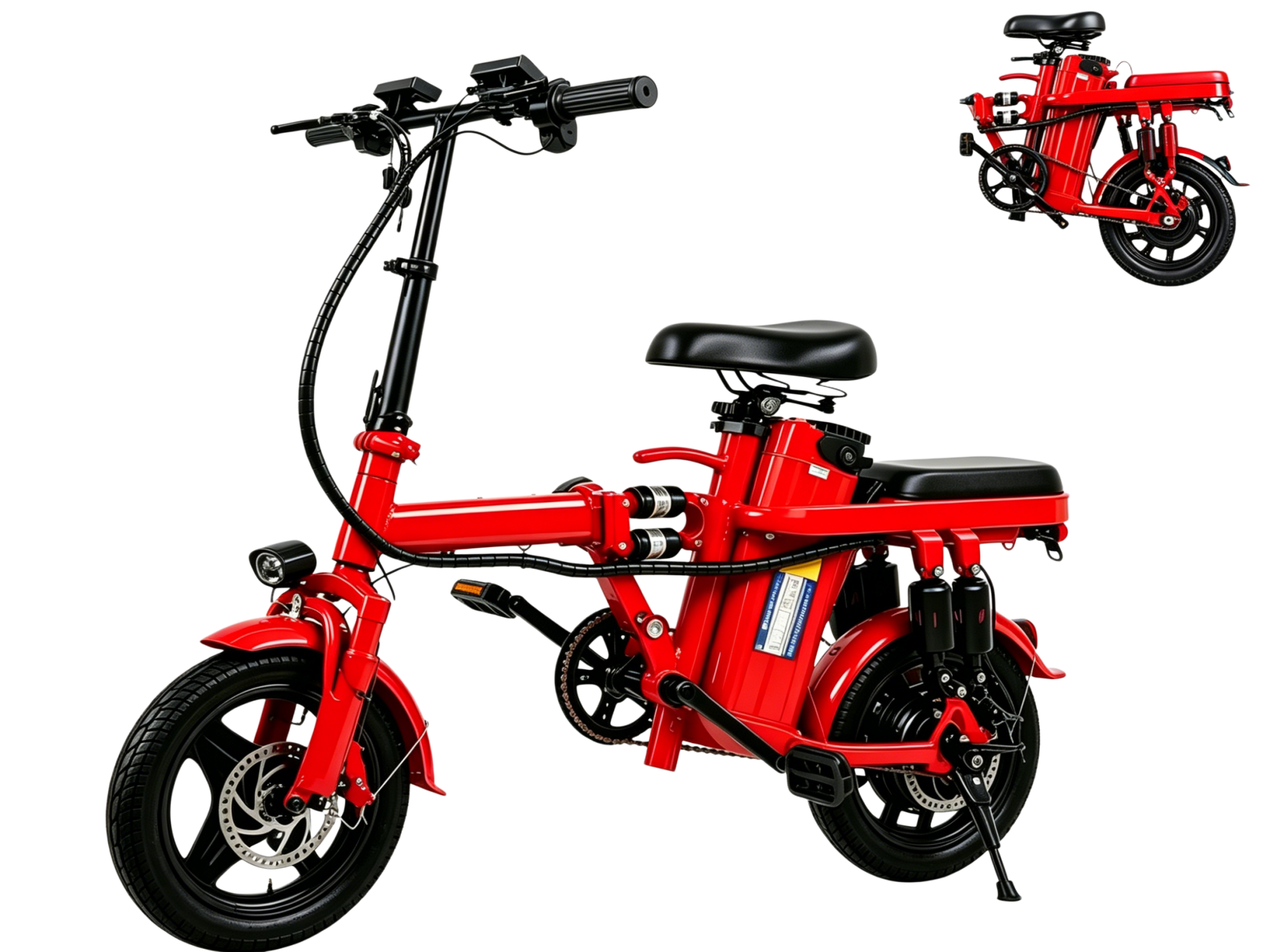 Foldable Electric Bike for Adults, 800W Peak Motor,20MPH Ebike, 30 Miles Range, 48V15Ah RemovableBattery, 3 Riding Modes