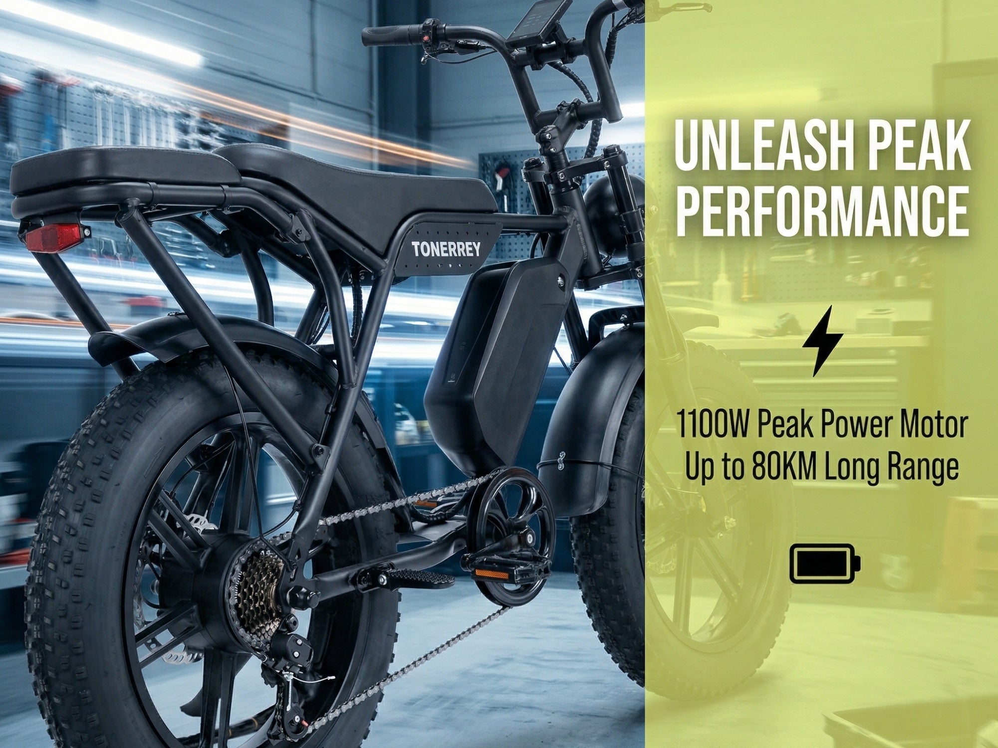 Vélo électrique à pneus larges TONNERREY T8 1500W | Cruiser performant 45 km/h